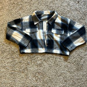 Blue flannel shacket
